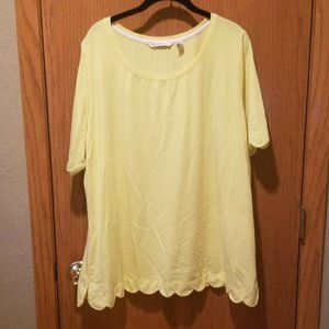 2x Isaac Mizrah Scalloped Hemline Yellow
